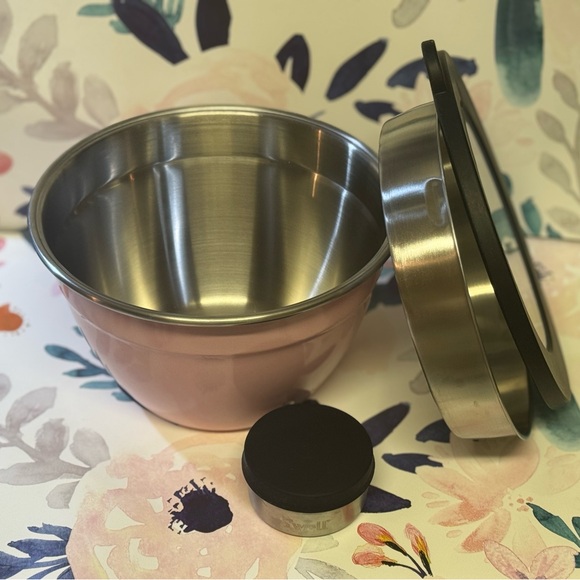 S'well Pink Topaz Salad Bowl Kit 64oz Leakproof & Dressing Canister incl. - Picture 3 of 5